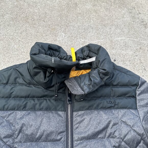 Lole Youth Puffer Full Zip Jacket Size Large 10-12 Gray Yellow - Picture 2 of 10